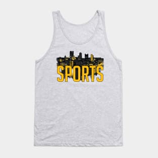 Pittsburgh Sports City Skyline Black and Yellow Tank Top